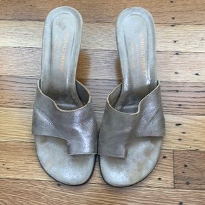 Donald J Pliner - gold slip ons